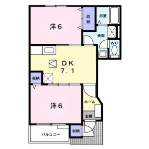 2DK 間取り図