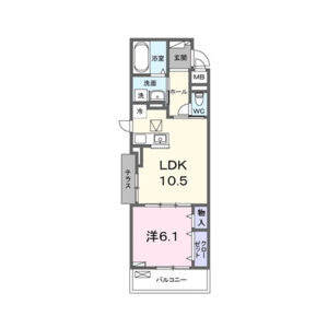 1LDK 間取り図