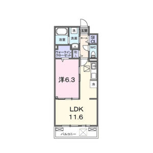 1LDK 間取り図