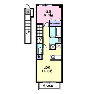1LDK 間取り図