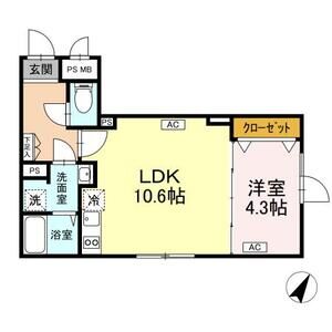 1LDK 間取り図