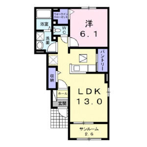 1LDK 間取り図