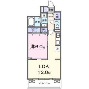 1LDK 間取り図
