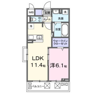 1LDK 間取り図