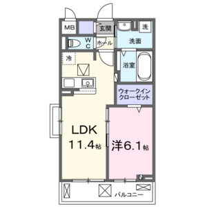 1LDK 間取り図