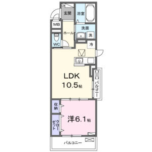 1LDK 間取り図