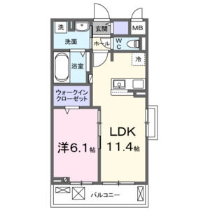 1LDK 間取り図