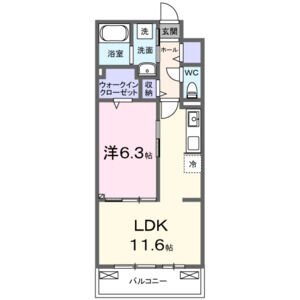 1LDK 間取り図