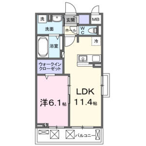 1LDK 間取り図