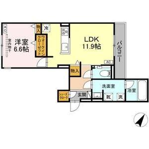 1LDK 間取り図