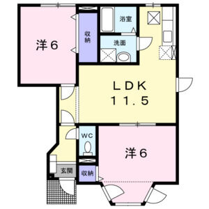 2LDK 間取り図