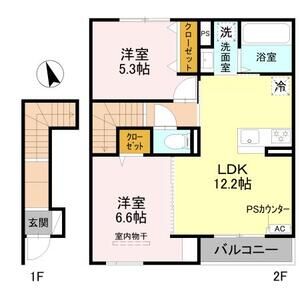 2LDK 間取り図