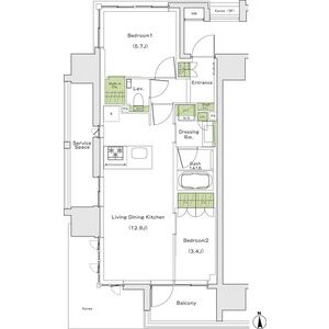 2LDK 間取り図