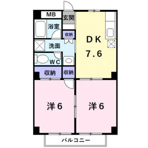 2DK 間取り図
