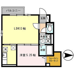 1LDK 間取り図