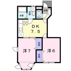 2DK 間取り図