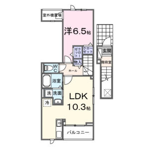 1LDK 間取り図