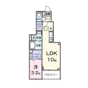 1LDK 間取り図
