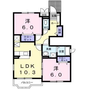 2LDK 間取り図