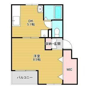 1DK 間取り図