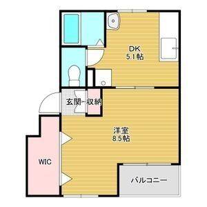 1DK 間取り図