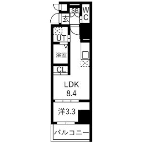 1LDK 間取り図