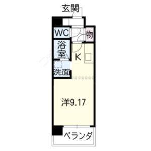 1R 間取り図