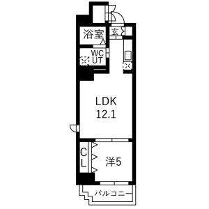 1LDK 間取り図
