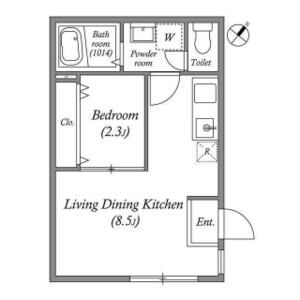 1LDK 間取り図