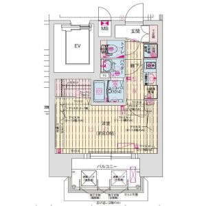 1K 間取り図