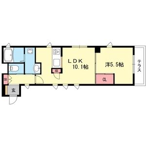 1LDK 間取り図