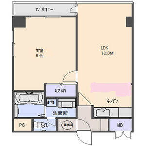 1LDK 間取り図
