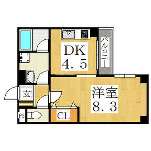 1DK 間取り図