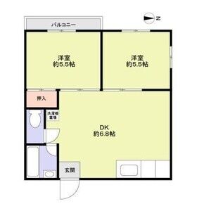 2DK 間取り図