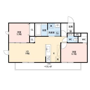 2LDK 間取り図