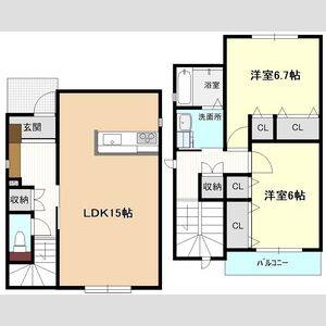 2LDK 間取り図