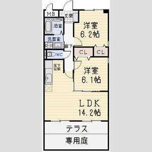 2LDK 間取り図