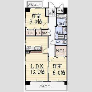 2LDK 間取り図