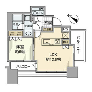 1LDK 間取り図