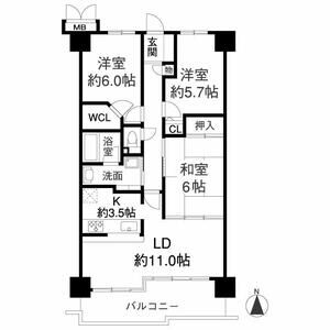 3LDK 間取り図