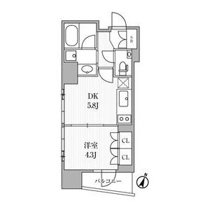 1DK 間取り図