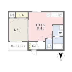 1LDK 間取り図