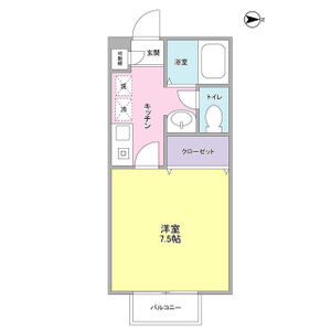 1K 間取り図