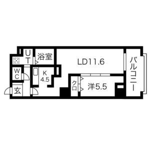 1LDK 間取り図