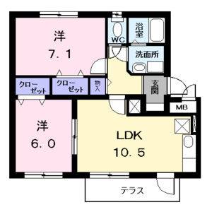 2LDK 間取り図