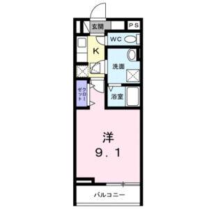 1K 間取り図