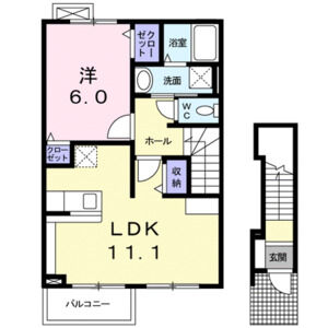1LDK 間取り図