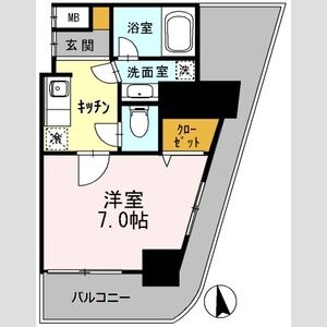 1K 間取り図