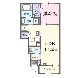 1LDK 間取り図