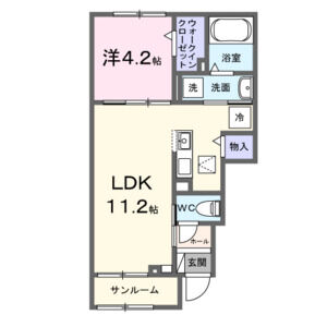 1LDK 間取り図